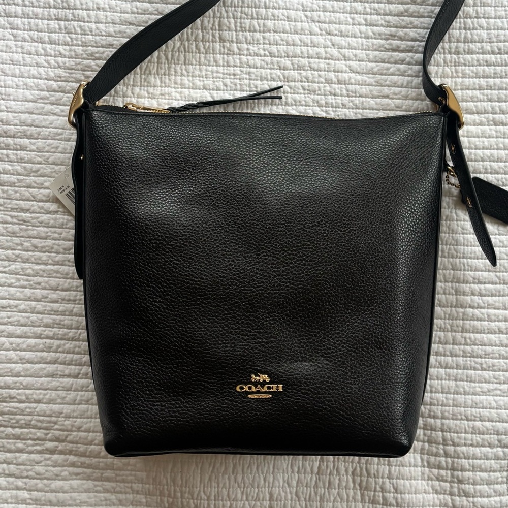 NWT Coach Black Leather Val Duffle Bag - Picture 3 of 14